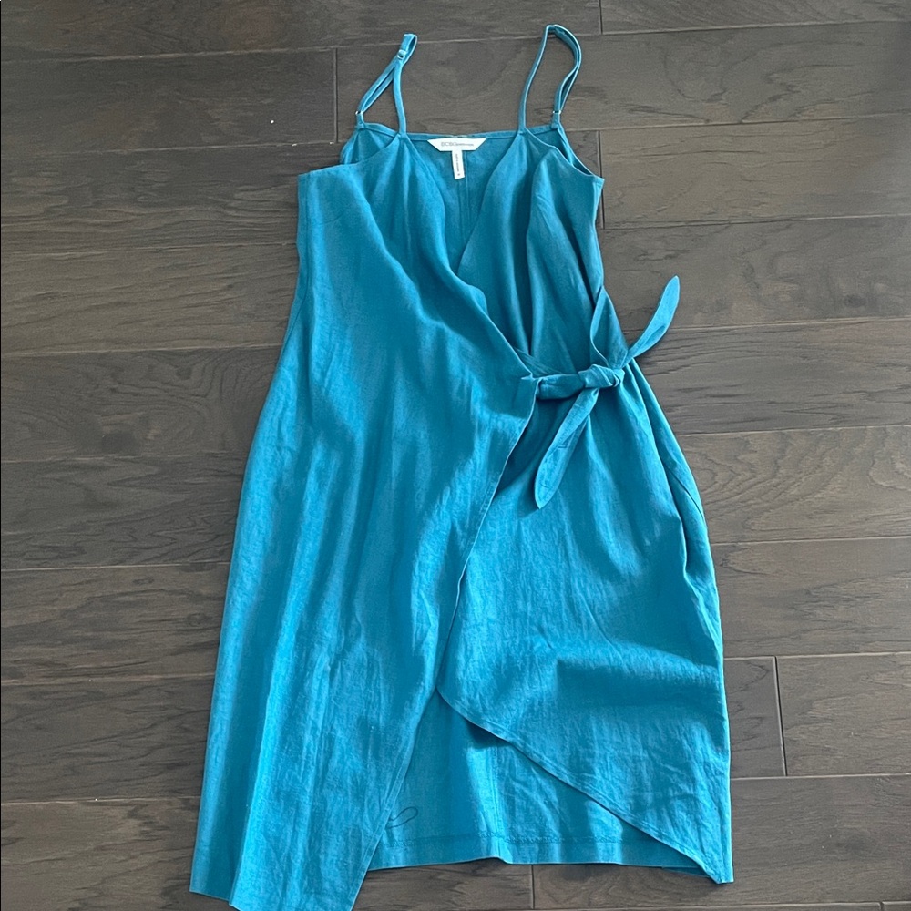 BCBGeneration Teal Wrap Midi Dress
